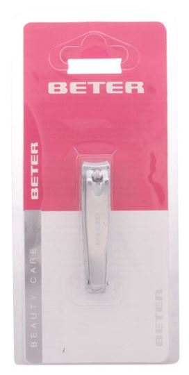 Chromeplated manicure nail clipper with nail file, curved point Chromeplated manicure nail clipper with nail file, curved point
