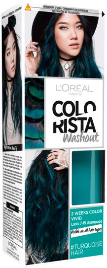L'Oreal Paris Wash Out Temporary Hair Coloring #10 Turquoise 4 Pieces L'Oreal Paris Wash Out Temporary Hair Coloring #10 Turquoise 4 Pieces